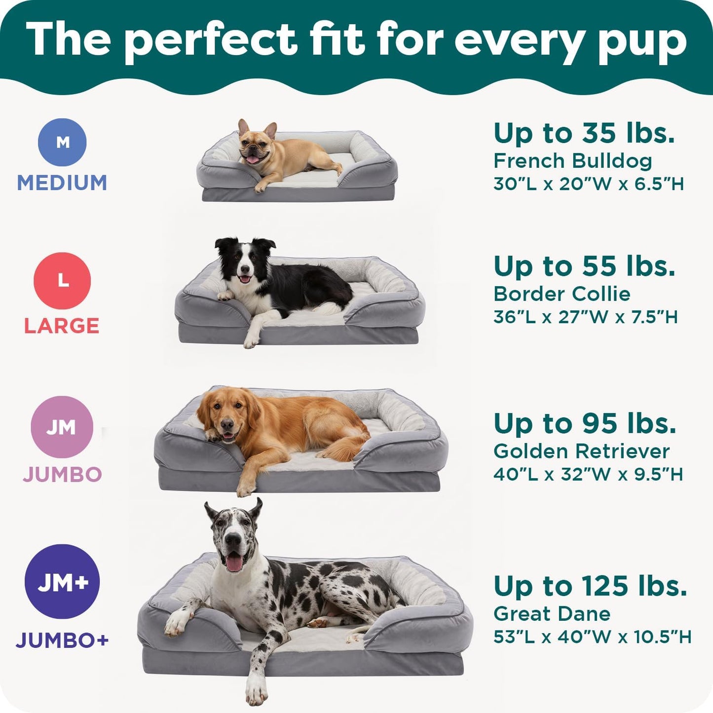 FurHaven Cooling Gel Dog Bed for Large Dogs, Perfect Comfort Sofa Bed with Cool Gel-Top Foam with a Solid Orthopedic Foam Base for Joint Support, Washable Cover, Jumbo XL, Plush & Velvet, Granite Gray