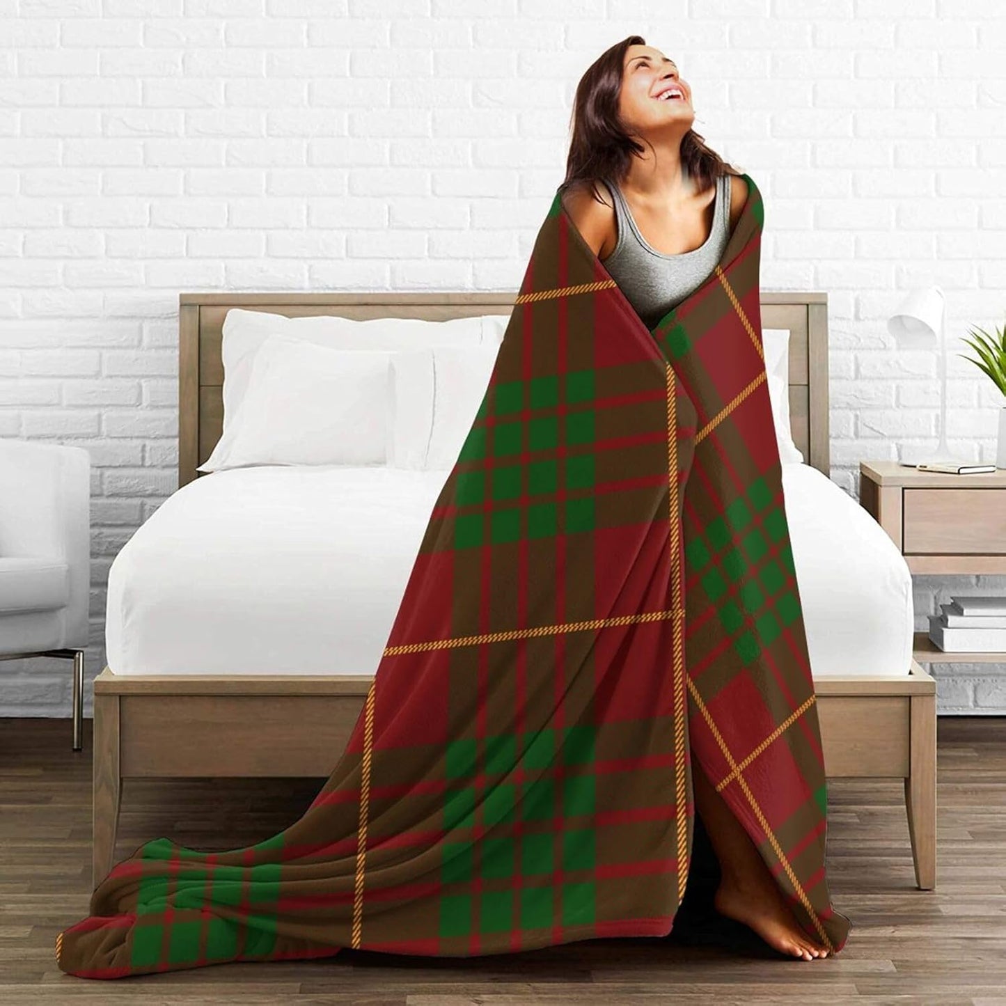 Clan Cameron Scottish Tartan Plaid Blanket Super Soft Flannel Throw,Ultra-Soft Blanket for Bed Or Sofa All Season,Cozy Lightweight Blankets for Women Kids Adults 50"X 40"