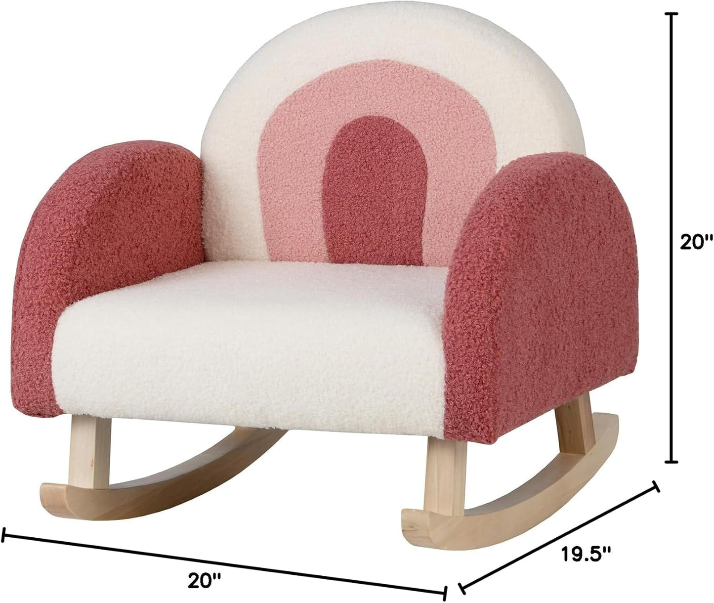 Kids Rocking Chair, Toddler Couch with Solid Wood Base & Non-Slip Pads, Kids Rocking Sofa with Plush Fabric, Cute Children Rocker Armchair in Playroom, Nursery, Bedroom