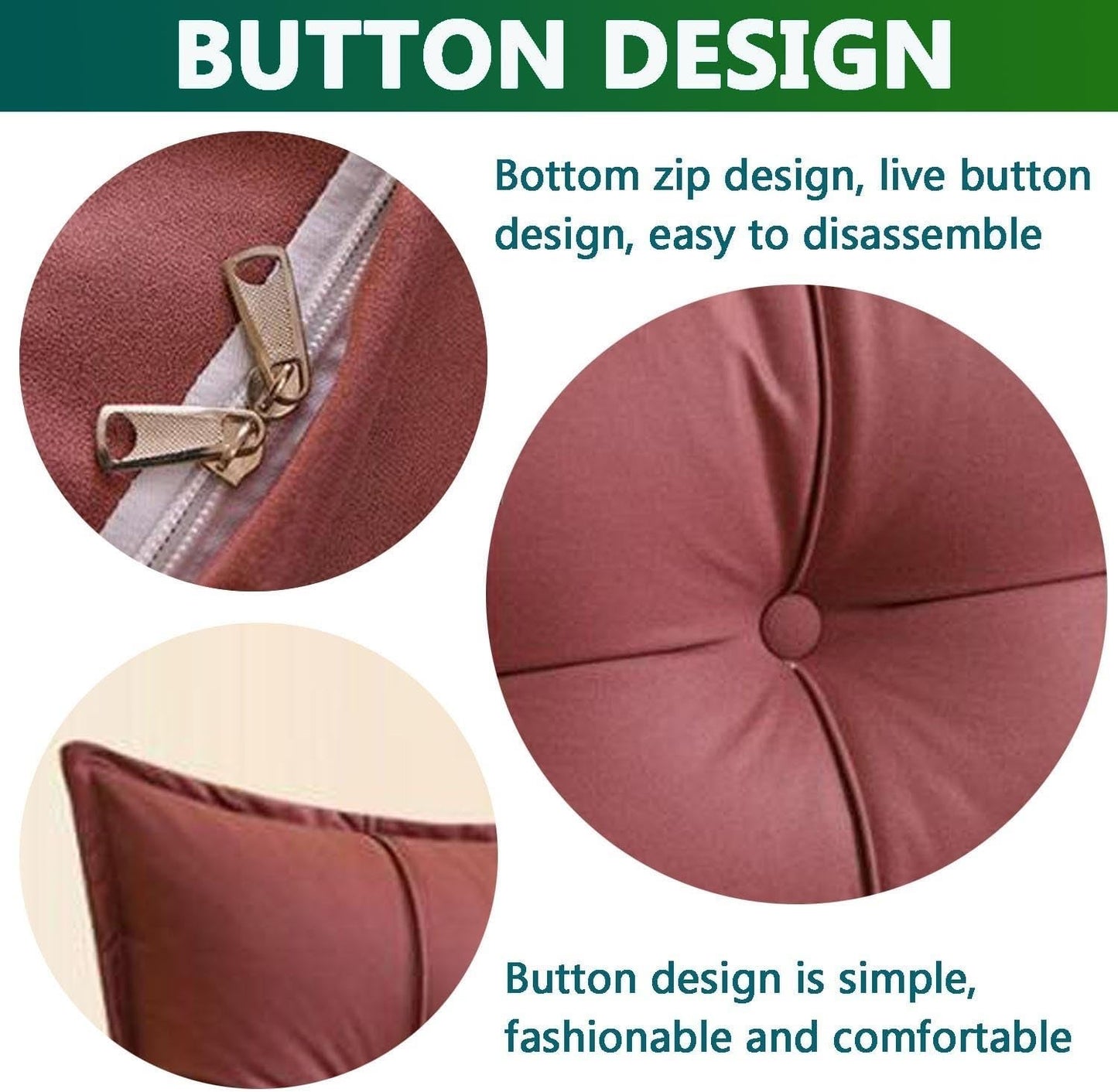 Bed Reading Rest Pillow, Luxurious Couch Back Cushions 60/80/100/120cm Reading Headboard Pillow Removable Lumbar Support Pillow for Queen/King/Twin