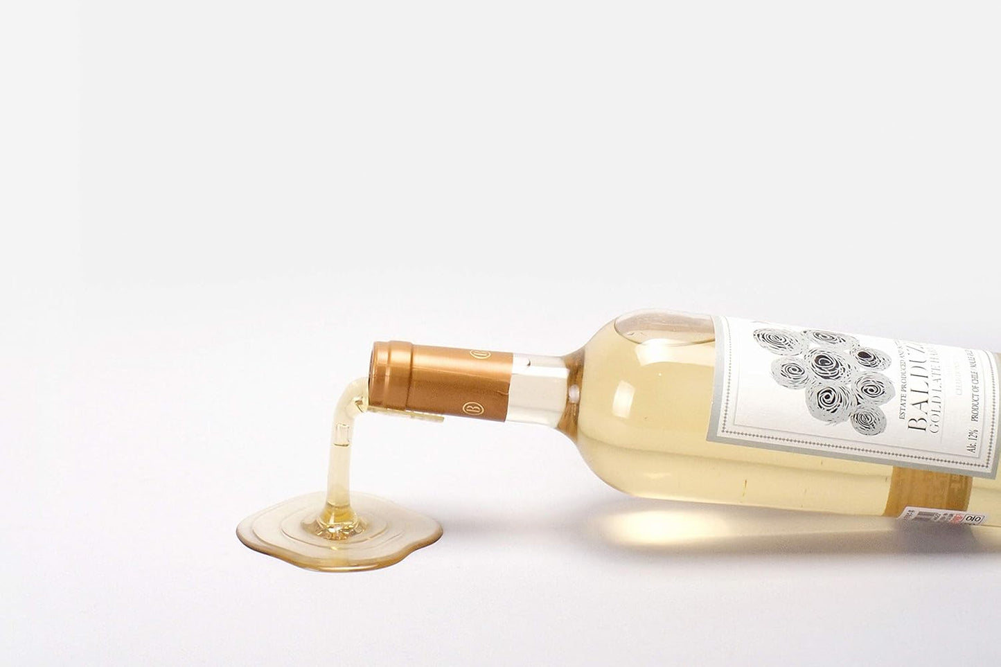 Spilled Wine Bottle Holder - Fun and Unique Way to Display Your Favorite Wine - Red and White (Set of 2)