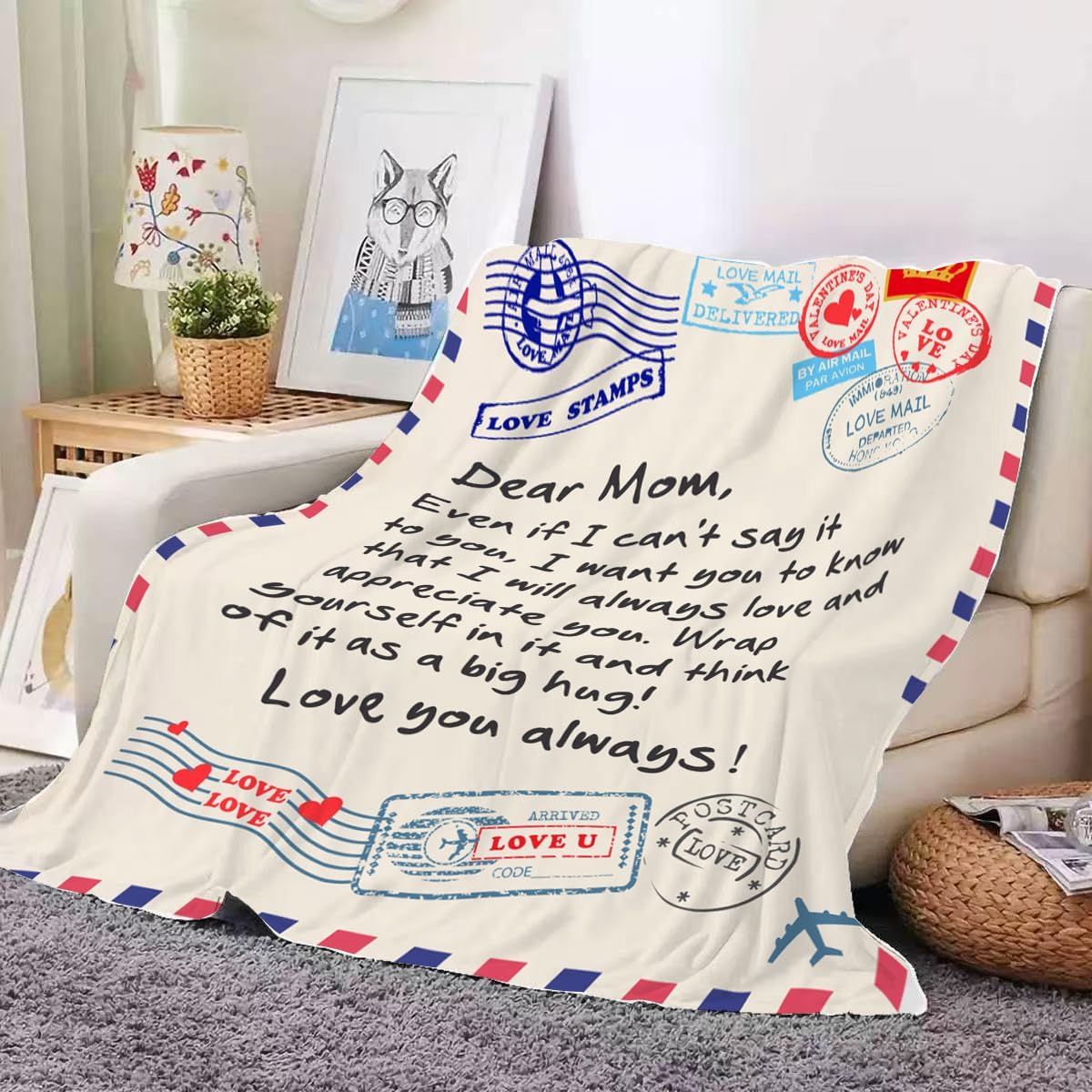 Gifts for Mom from Daughter Son, Soft Flannel Mom Throw Blanket for Women, Birthday Christmas Valentines for Women Wife (50" x 60")