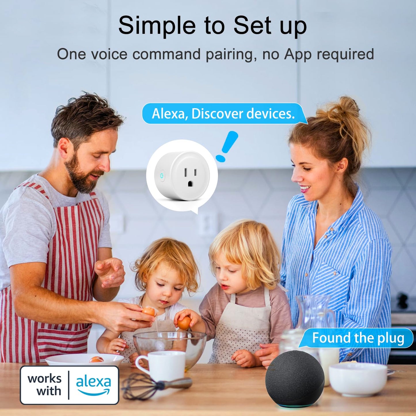 ExIoTy Smart Plug, Works with Alexa Only, Simple Setup with One Voice Command, Voice Control, Remote Control, Timer & Schedule & Group Controller, (Note: 𝘼𝙡𝙚𝙭𝙖 𝙙𝙚𝙫𝙞𝙘𝙚 𝙧𝙚𝙦𝙪𝙞𝙧𝙚𝙙)