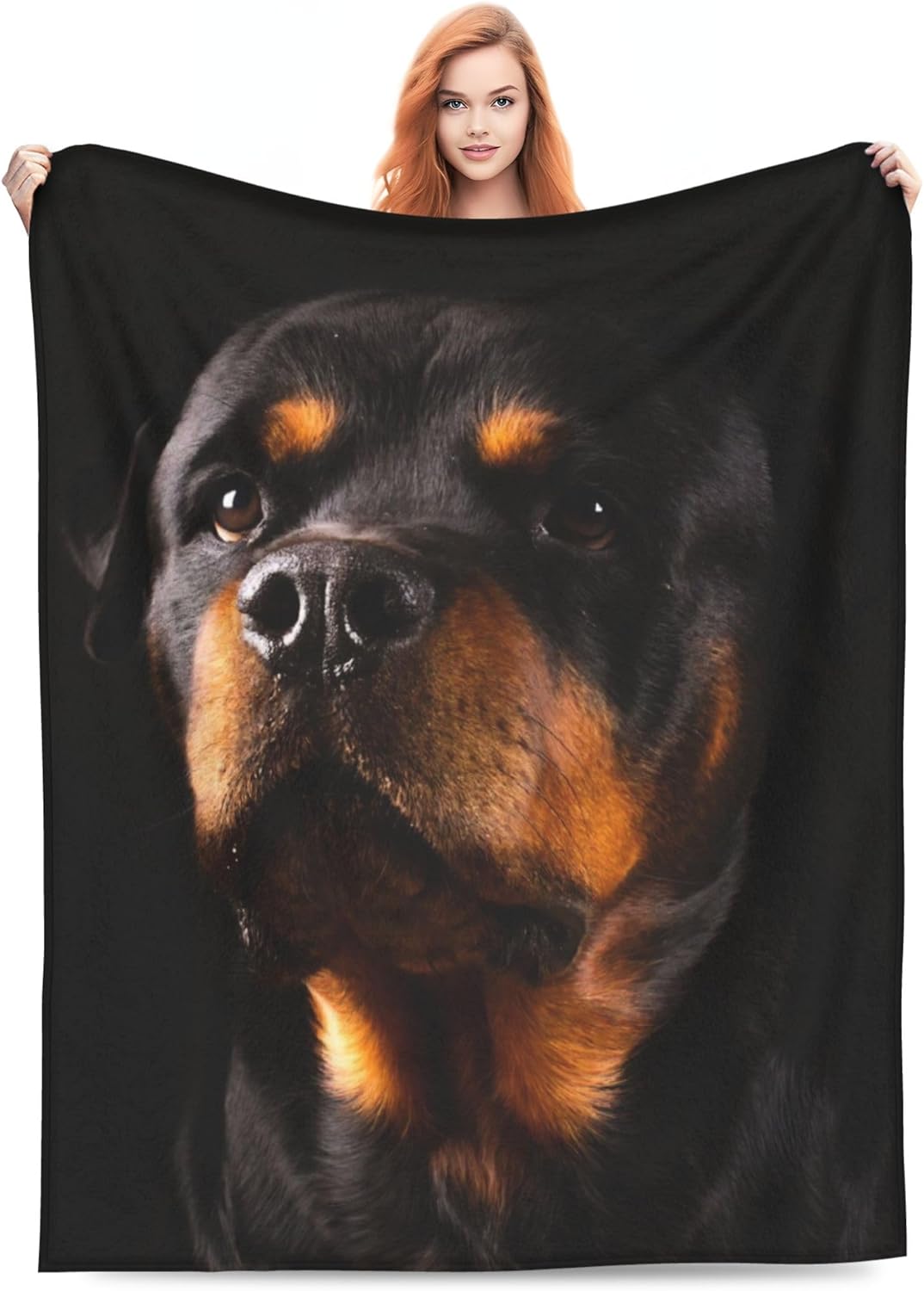 Rottweiler Cute Dog Charm Quiet Full Fleece Throw Cloak Wearable Blanket Flannel Comforter Quilt Nursery Bedroom Bedding Plush Soft Cozy Air Conditioner Blanket