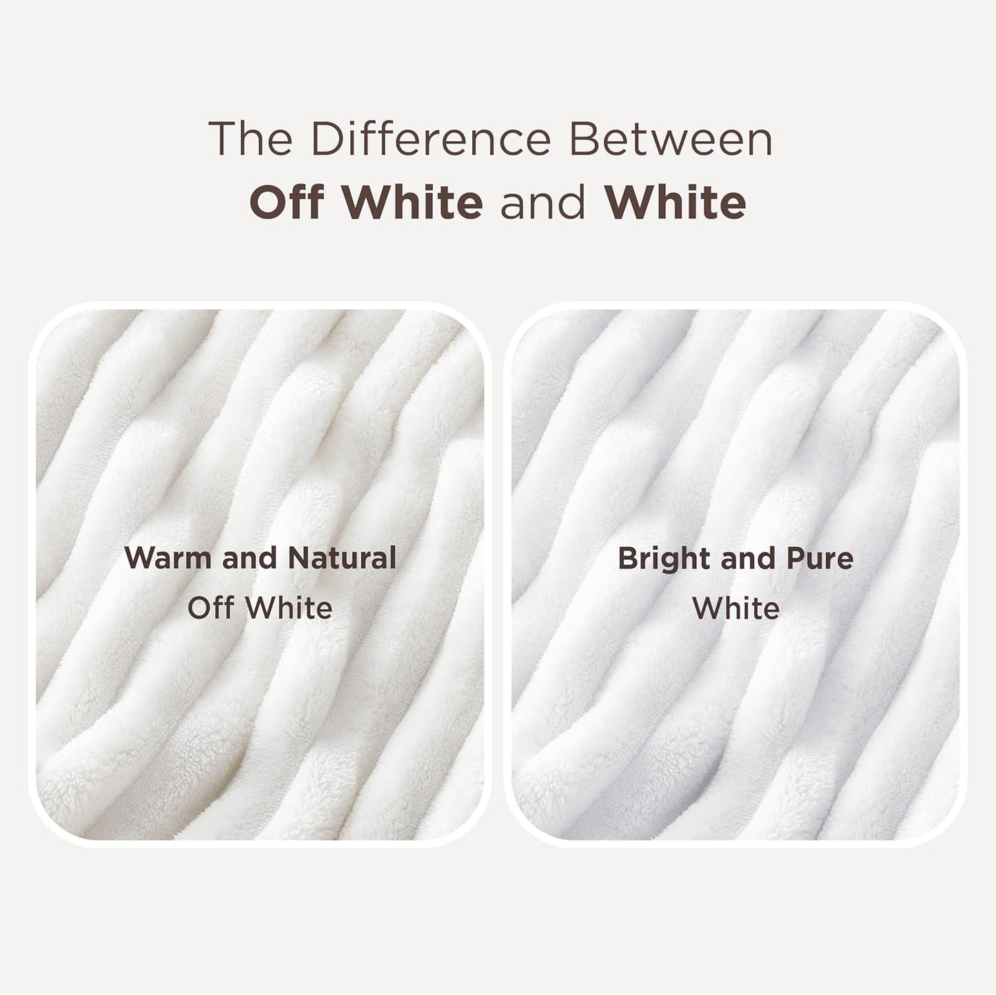 Bedsure GentleSoft White Throw Blanket for Couch - Cozy Soft Blankets for Women, Cute Small Fleece Throws for Girls, House Bedroom Decor Aesthetic Gift for Women, Off White, 50x70 Inches