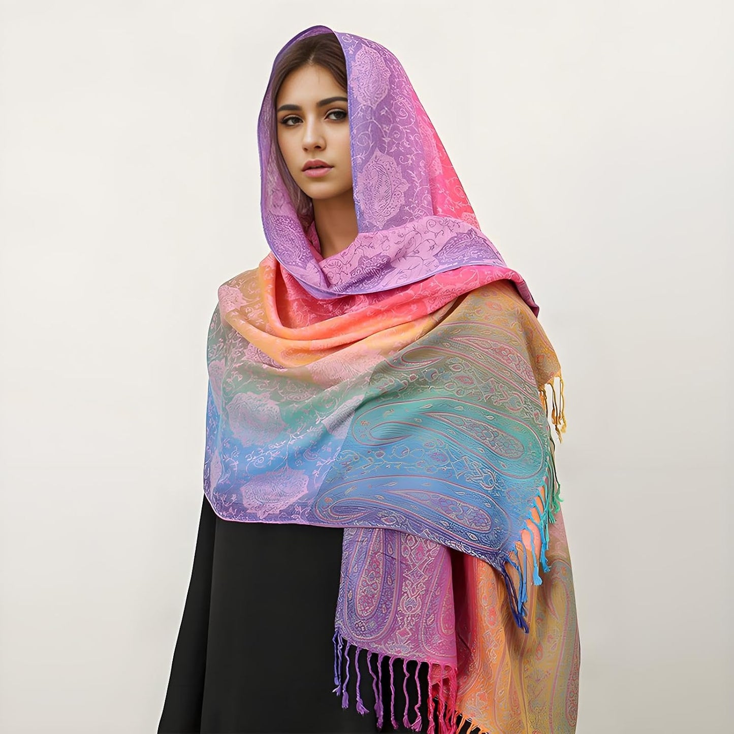 Goood Times Fashion Women's Silk Scarf Luxury Satin Shawl Wraps