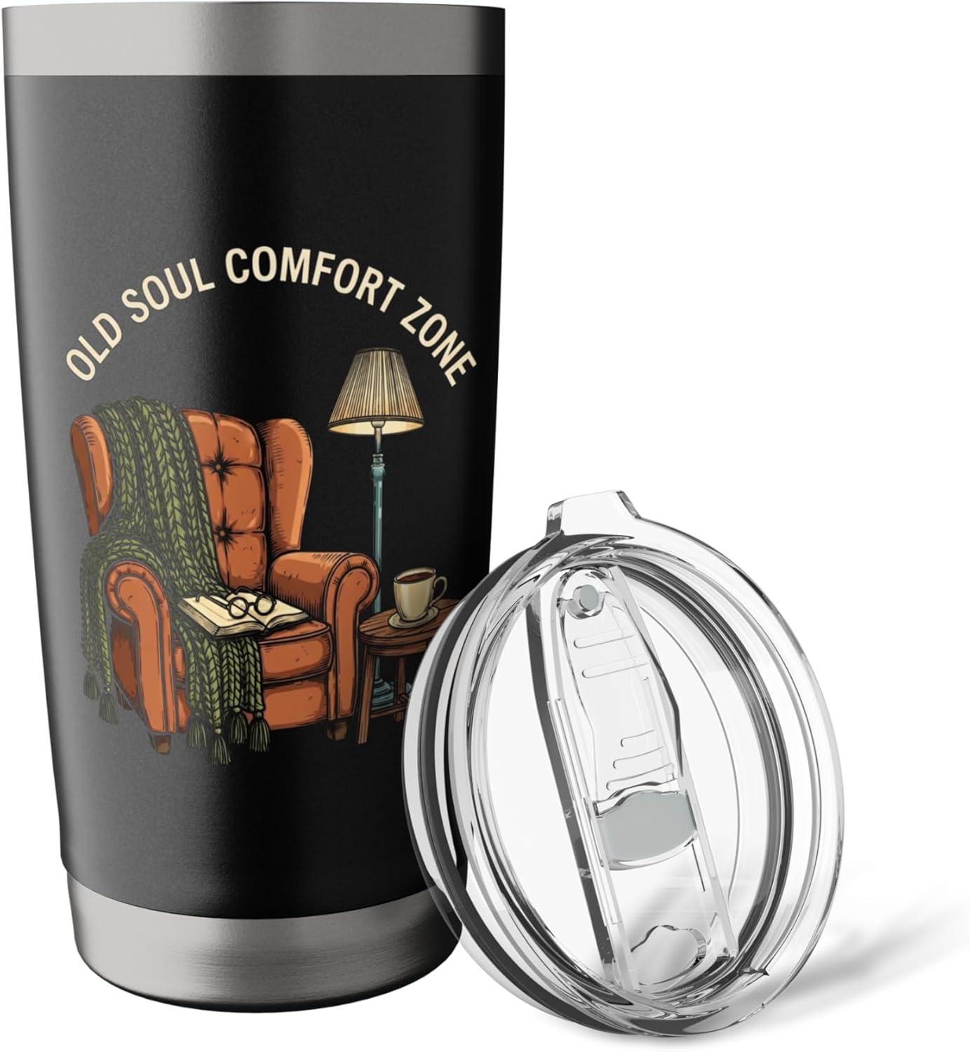 Old Soul Comfort Zone Funny Cozy Night Grandpa Energy Stainless Steel Insulated Tumbler