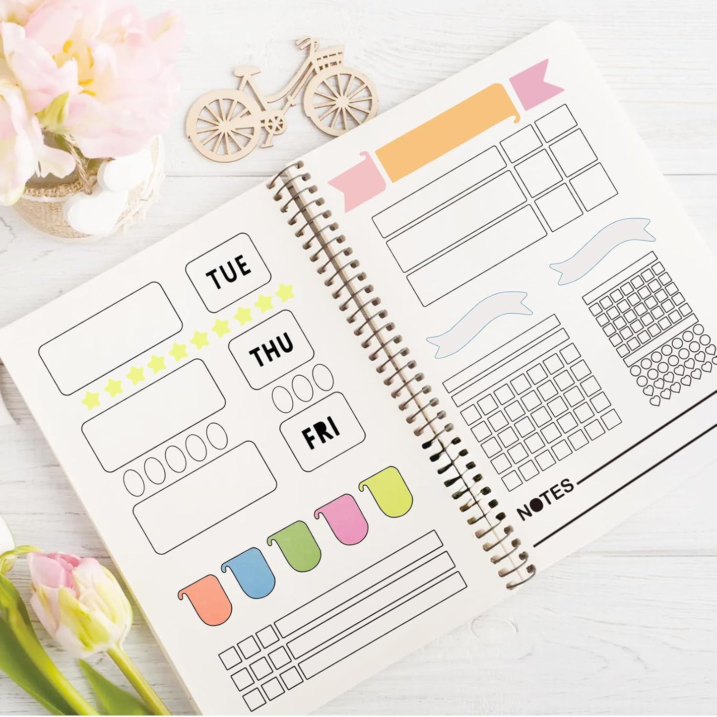 3 Pieces Metal Planner Stencil A5 Rustproof Engraving Planner Stencils Templates Rulers Bookmarks Metal Stencils for Journaling, Behavior Tracking, Weekly Spread (Planner3)
