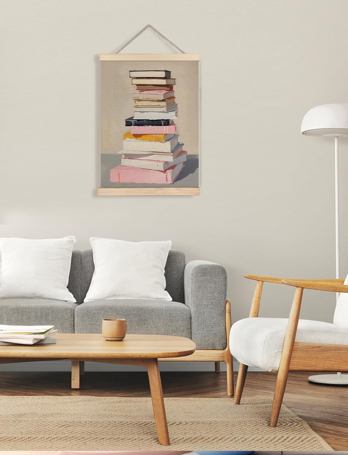 Trendy Book Reading Wall Art Poster Hanger Framed, Book Lover Bookish Canvas Prints Wall Art for Reading Corner Nook Classroom Library Gallery Office Decor, 12x16 Inches