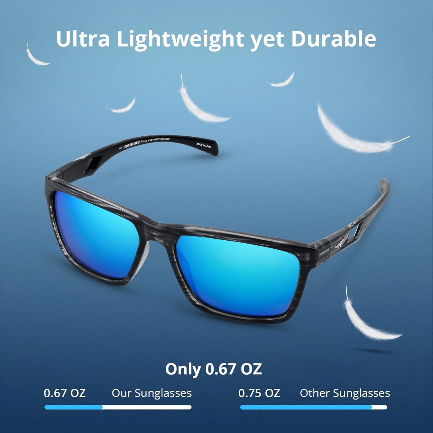 KastKing FlatRock Polarized Sport Sunglasses for Men and Women, Ideal for Driving Fishing Cycling Running, UV Protection