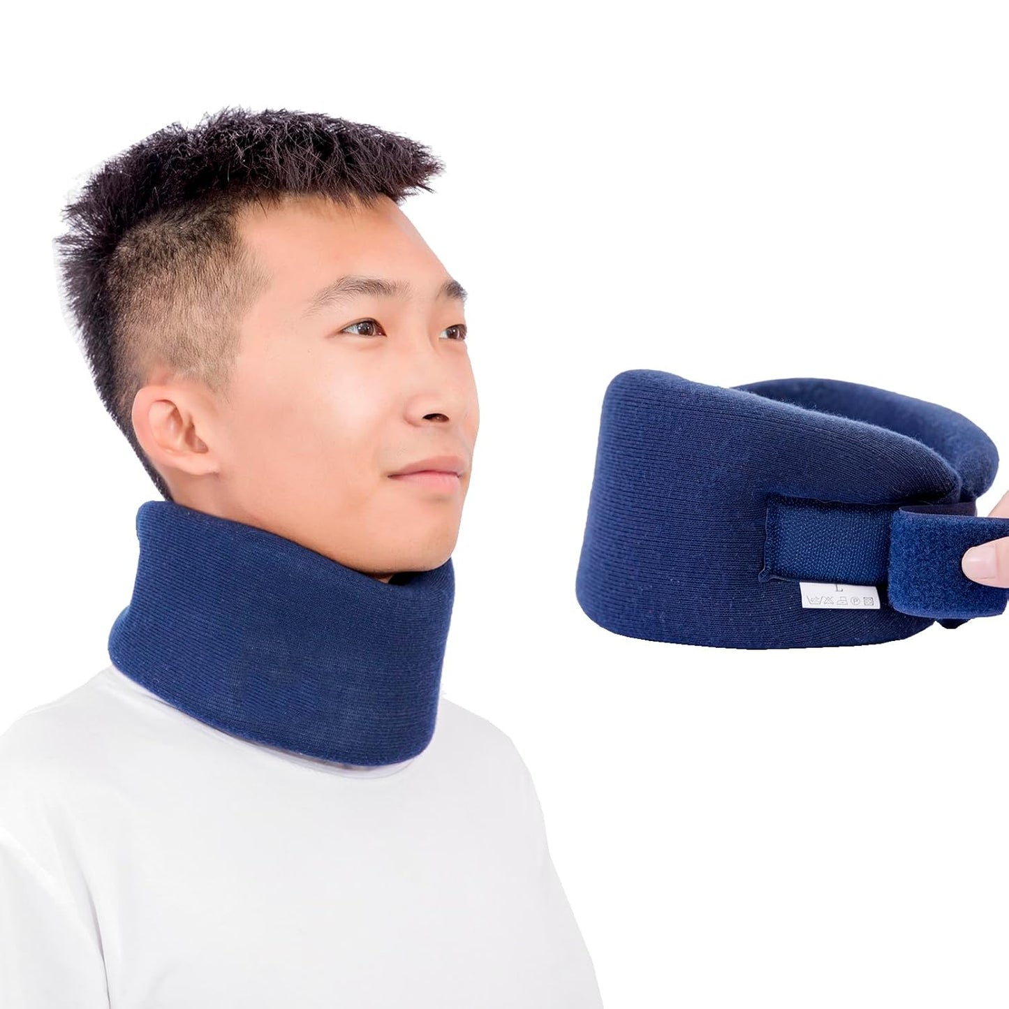 Neck Braces for Neck Pain and Support High-Density Comfort Cervical Collar for Vertebrae Stable and Aligned, Relieve Injury Spine Pressure – Neck Brace for Women & Men Sleeping, Working (1, Blue, Medium)