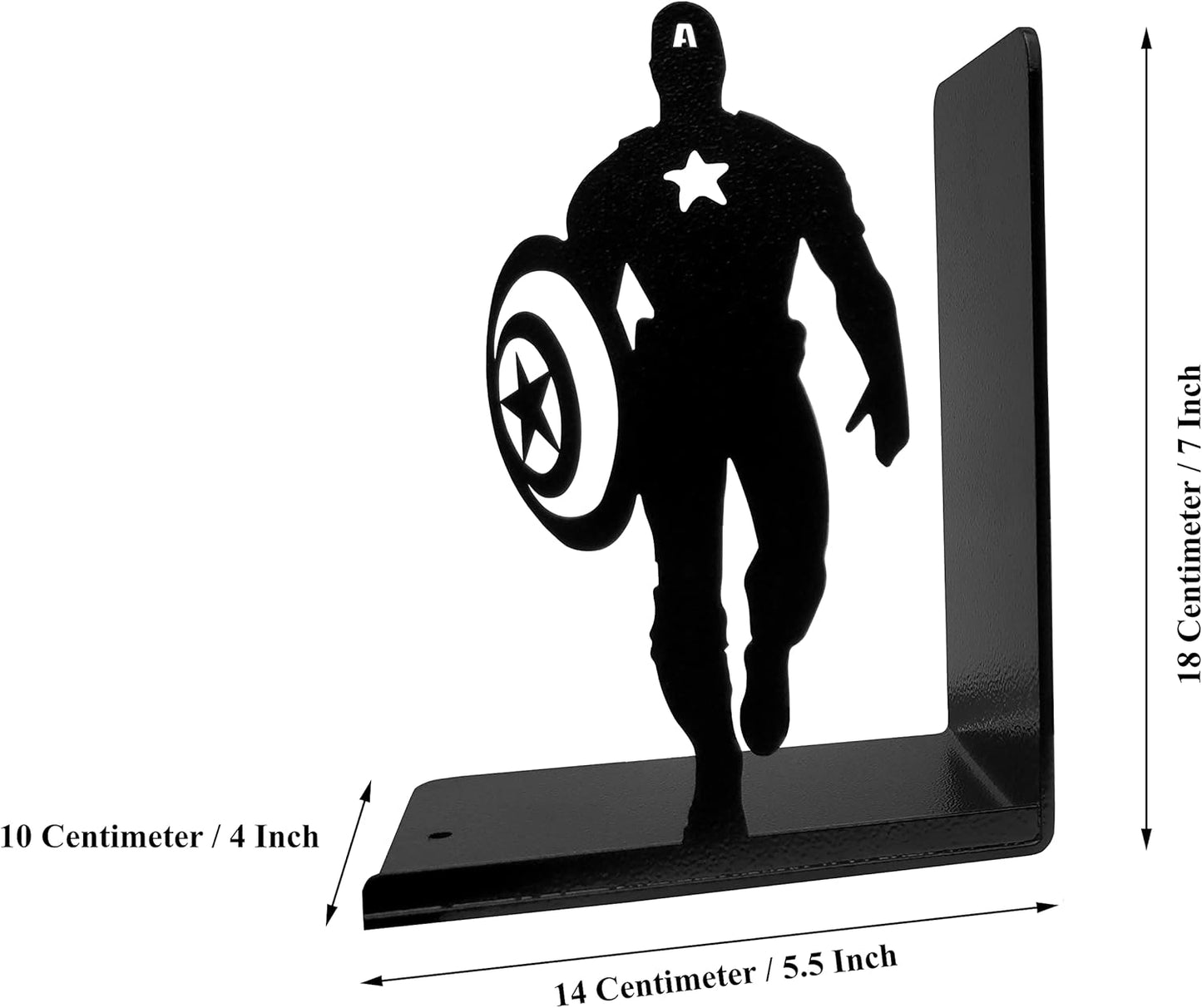 Superhero Bookends | Decorative Bookends for Shelves | Non-Skid Book Holders for Shelves, Table | Unique Home/Office Decor | Heavy Bookends| Metal Book Ends| 7x5.5x4 Inches Each