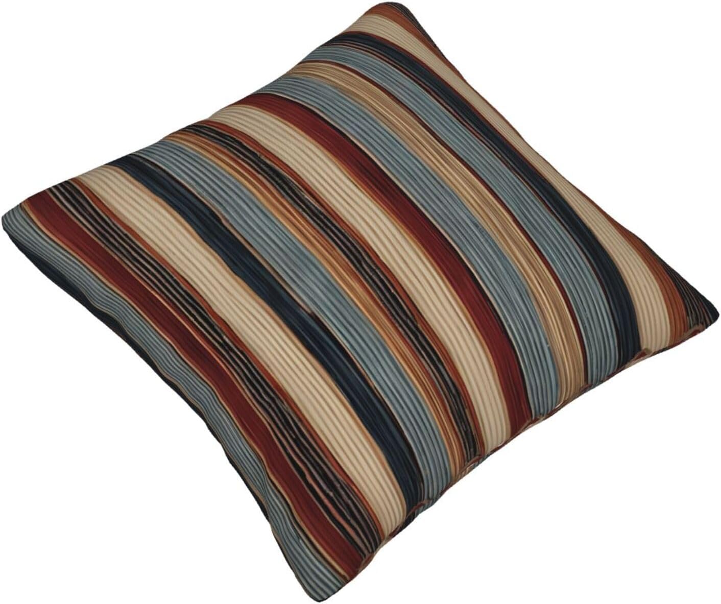 All-Season Square Pillow Covers 18"X18", Colorful Stripes, Decorative Throw Pillow Covers for Sofa Bed Couch, Hidden Zipper Cushion Cover, Square Lumbar & Accent Pillowcases for Home Decor