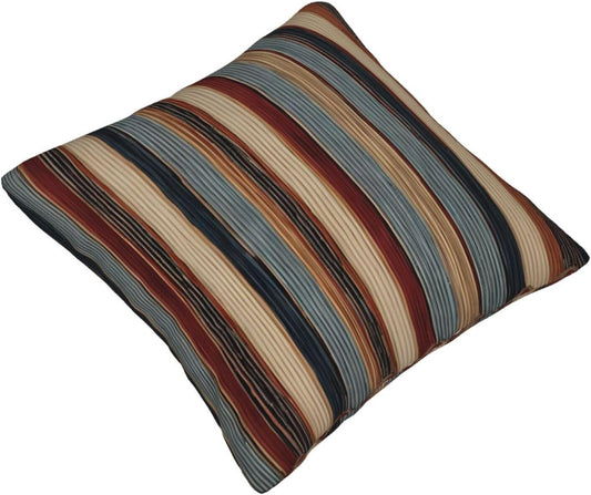 All-Season Square Pillow Covers 18"X18", Colorful Stripes, Decorative Throw Pillow Covers for Sofa Bed Couch, Hidden Zipper Cushion Cover, Square Lumbar & Accent Pillowcases for Home Decor