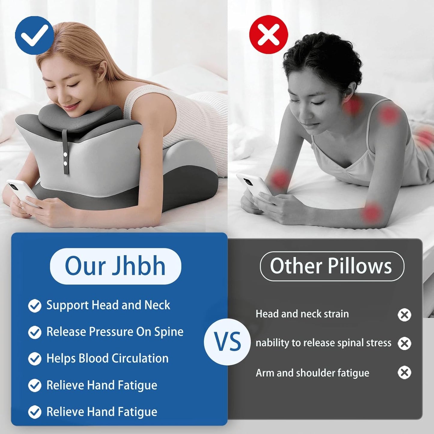 Memory Foam Bed Wedge Pillow for Reading in Bed & Back Support – Ergonomic Wedge Pillow for Sitting Up, Leg Elevation & Comfortable Positioning, Removable Washable Cover
