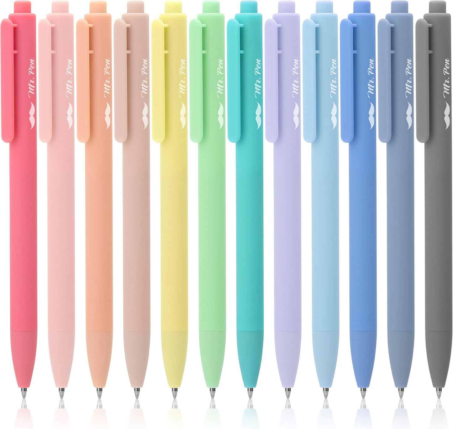 Mr. Pen- Retractable Gel Pens, 12 Pack, Fast Dry, Gel Pens Fine Point 0.7mm, Retractable Pens, Cute Pens