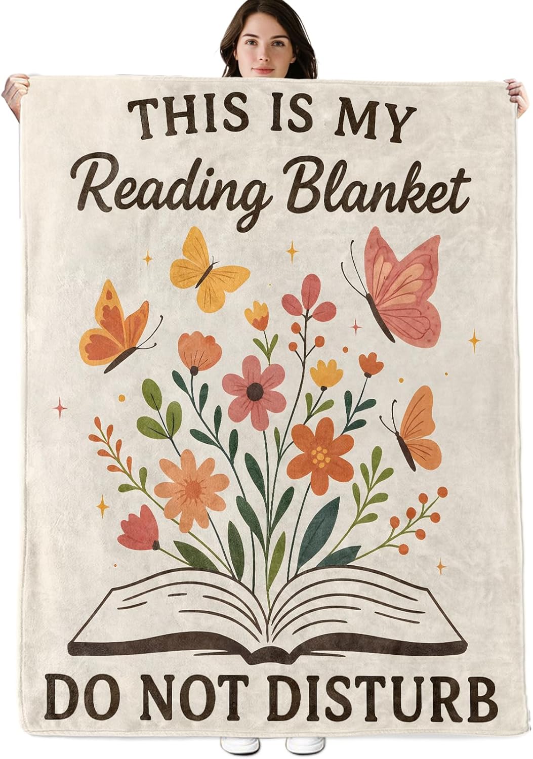 Reading Book Blanket, 60"x50" Flannel Cozy Lightweight Throw Blankets Gifts for Couch Bed Living Room Decor, Soft Blanket for Women Kids