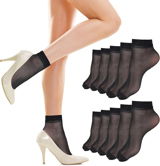 10 Pairs Nude Ankle Socks Sheer Socks Women Ankle Summer Breathable Nylon Socks Thin Ankle Stockings for Women