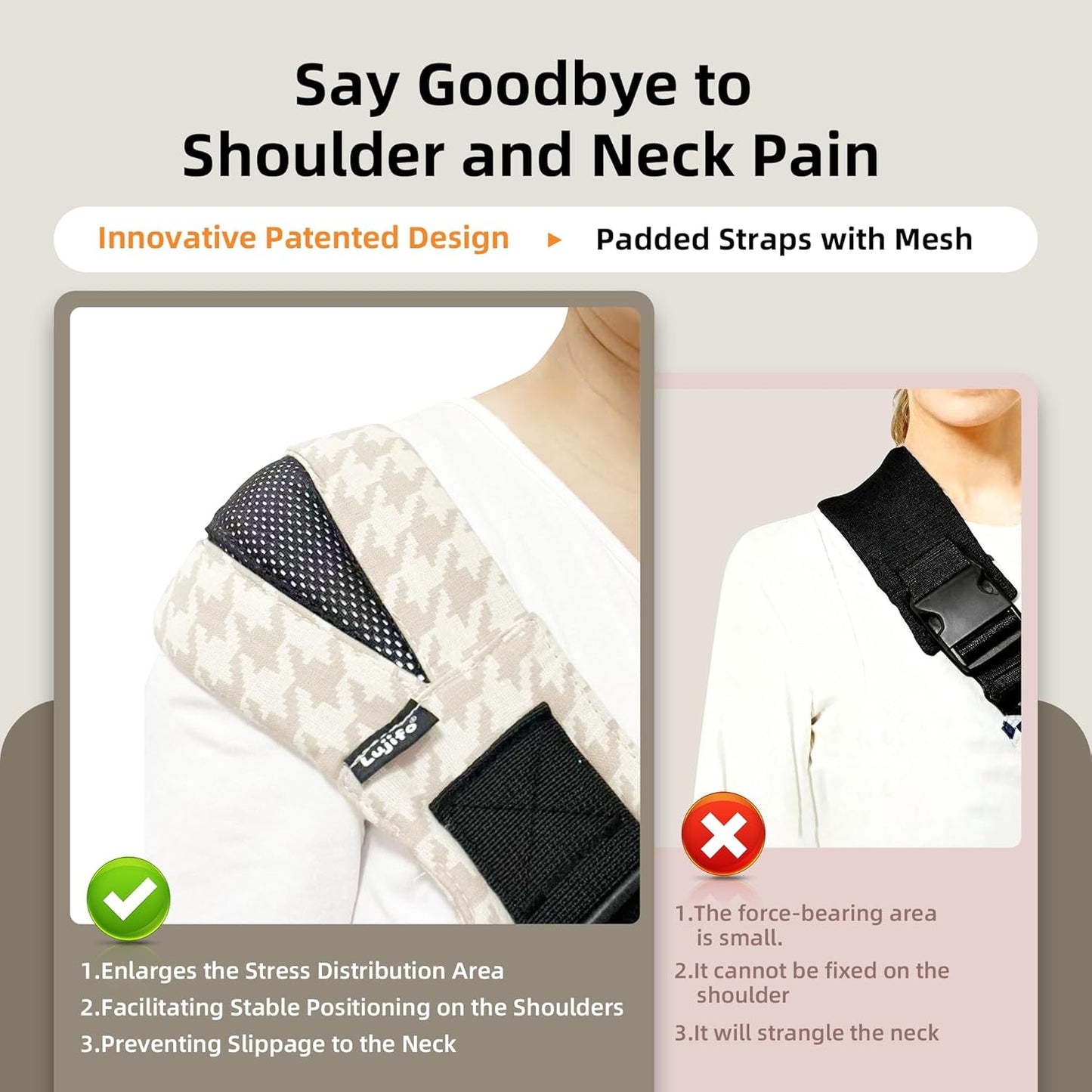 Baby Sling Carrier for Toddler, Houndstooth Baby Carrier Sling, Premium Cotton Linen Adjustable in Both Front and Back Shoulder Strap, Portable and Lightweight Toddler Carrier