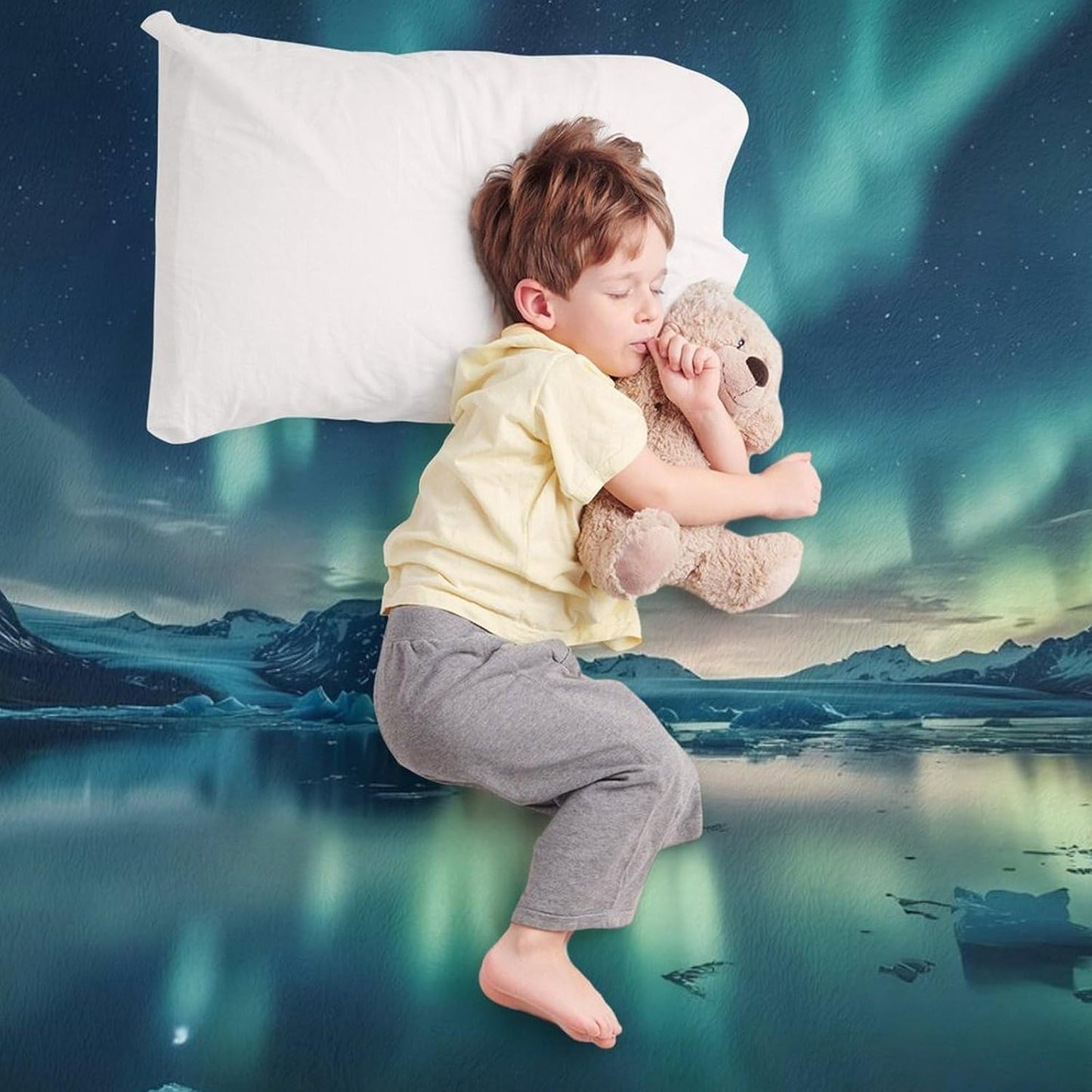 Iceland Northern Lights Throw Blanket for Couch Bed Plush Cozy Fuzzy Flannel Blanket for All Season 55"x70"