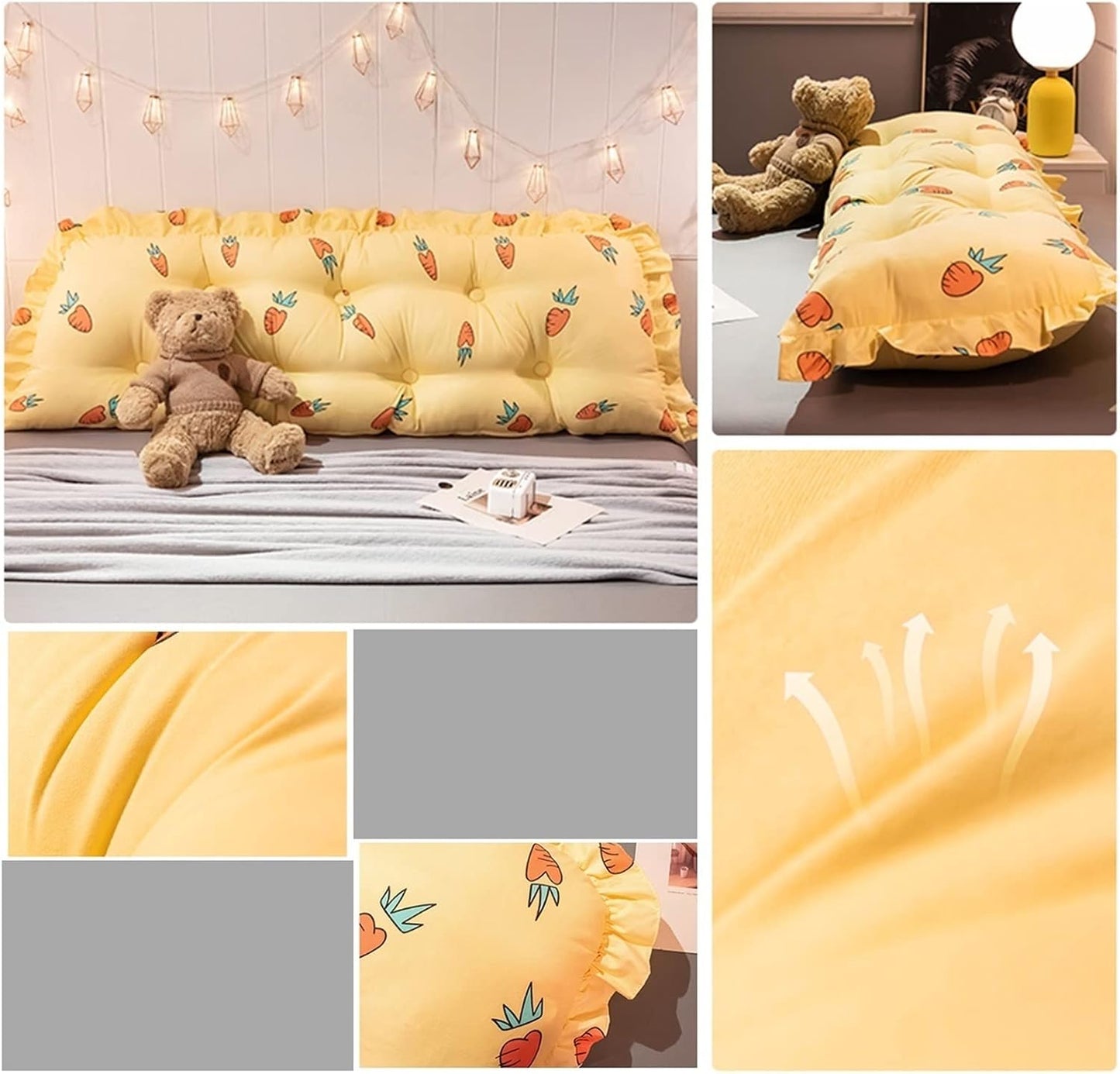 Large Bolster Wedge Reading Pillow,Positioning Support Headboard Backrest,for Headboard Day Bed Bunk Bed with Removable Cover (Color : D, Size : 140 * 45CM)