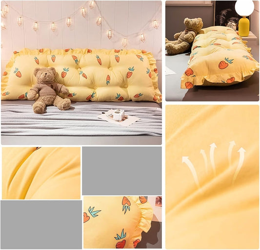 Large Bolster Wedge Reading Pillow,Positioning Support Headboard Backrest,for Headboard Day Bed Bunk Bed with Removable Cover (Color : D, Size : 140 * 45CM)