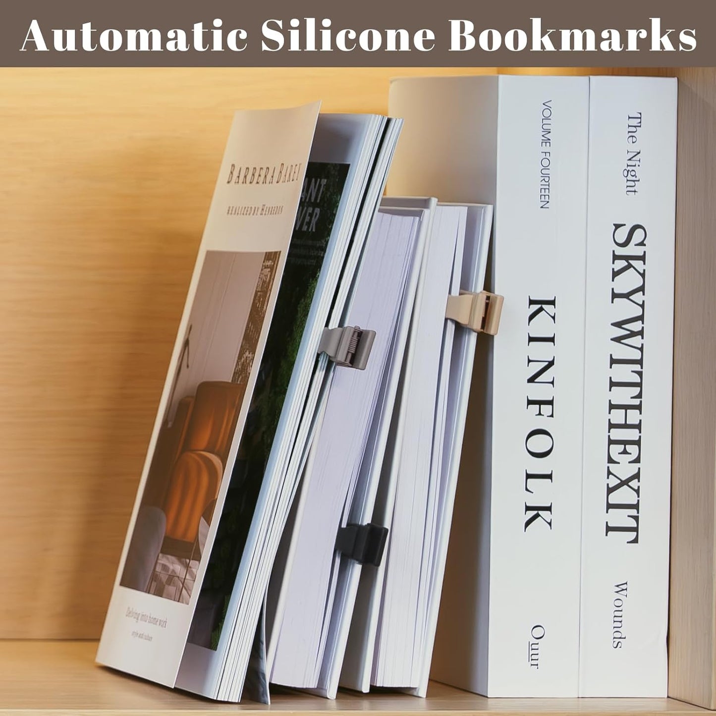 Book Marks for Reading, 3 Pack Silicone Automatic Bookmarks Clips, Book Markers Page Holder Tracker, Book Lover Gifts, Book Club Bookish Office Gifts for Teachers, Readers, Women, Men, Kids