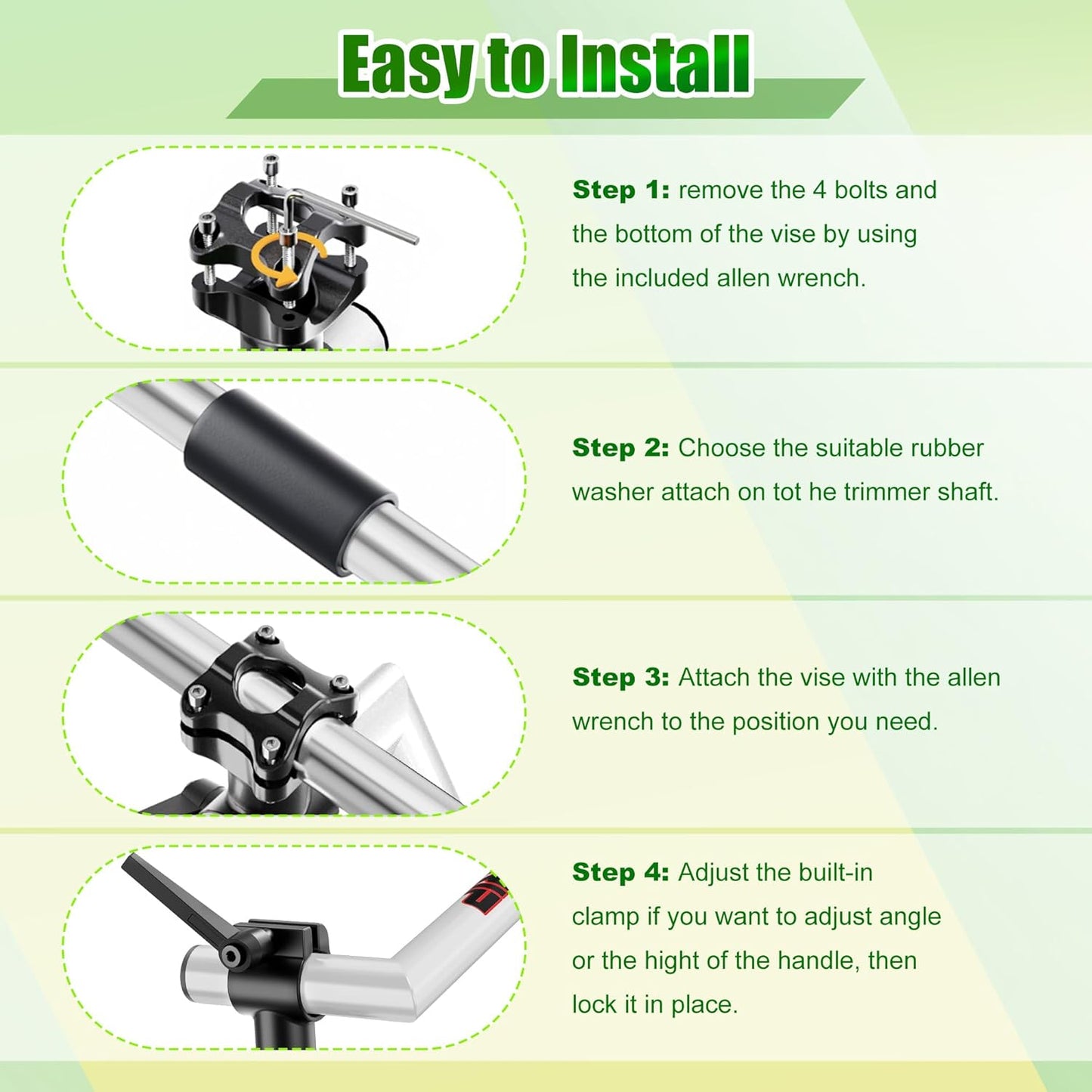 Upgraded Ergonomic Trimmer Grip, String Trimmer Handle, with Trimmer Shoulder Harness, Weed Eater Handle Extension for Trimming, Weedeater Handle Grip for String Trimmer, Lawn Care and Landscaping