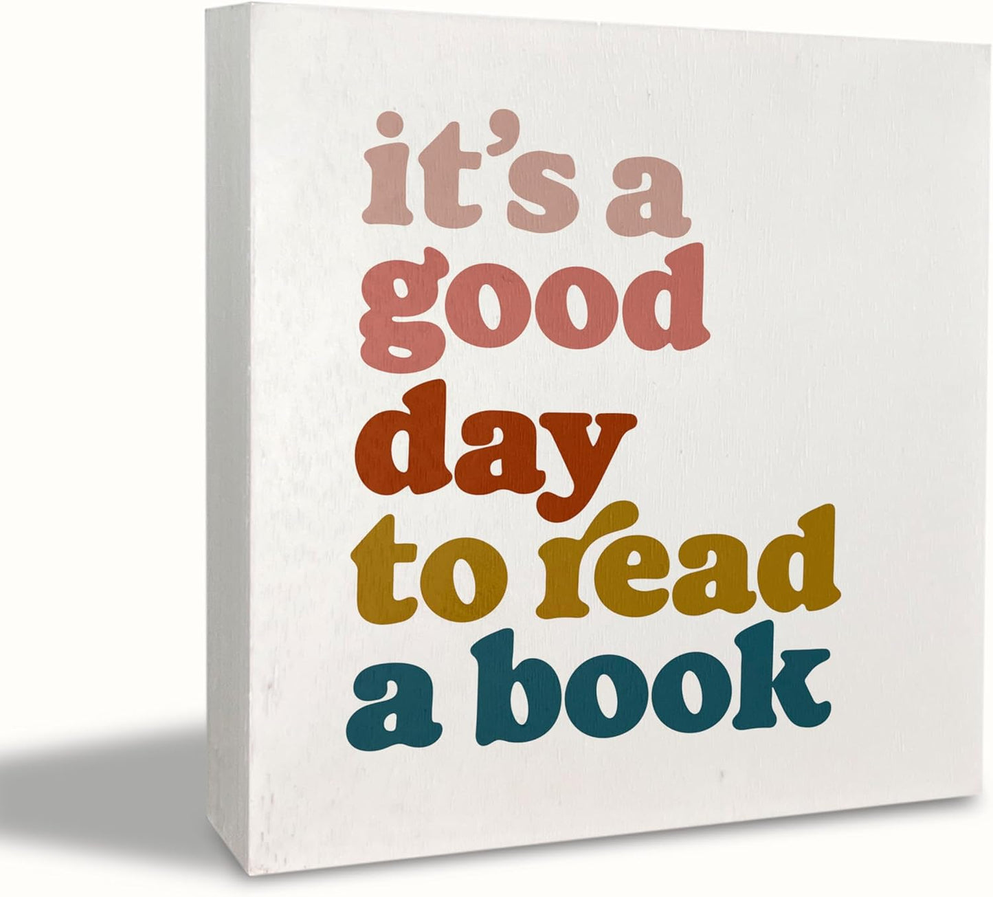 KEUSPI Library Wooden Sign,It's a Good Day to Read a Book,Home Library Signs,Reading Room Corner Decor for Classroom,Book Shelf Decorative,Bookish Decorative,Reading Sign 5x5 inch