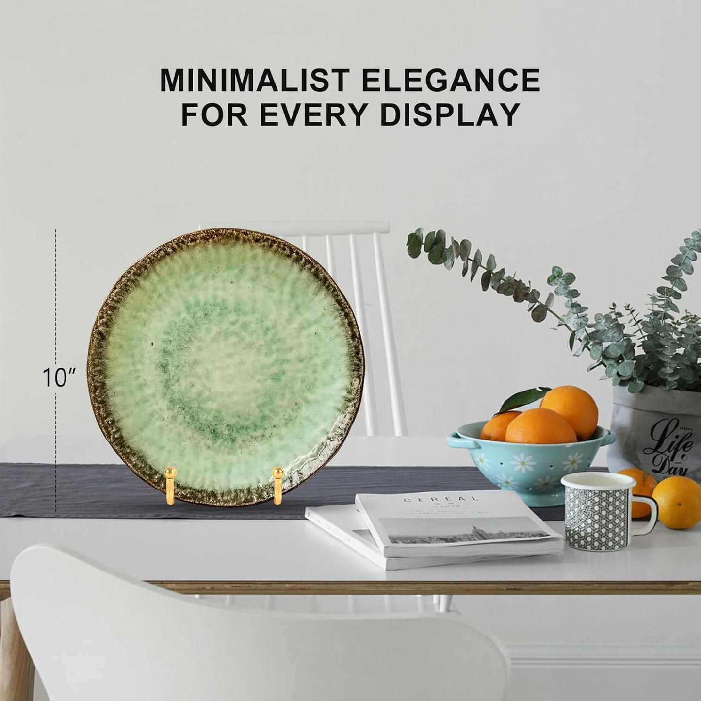 Plate Holder Easel Display Stand - 6 Inch Twisted Metal Wire Plate Stands - Picture Frame Stand - Tabletop Easels for Display Decorative Plates | Pictures | Books | Plaques | Tablets - 3 Pack - Gold