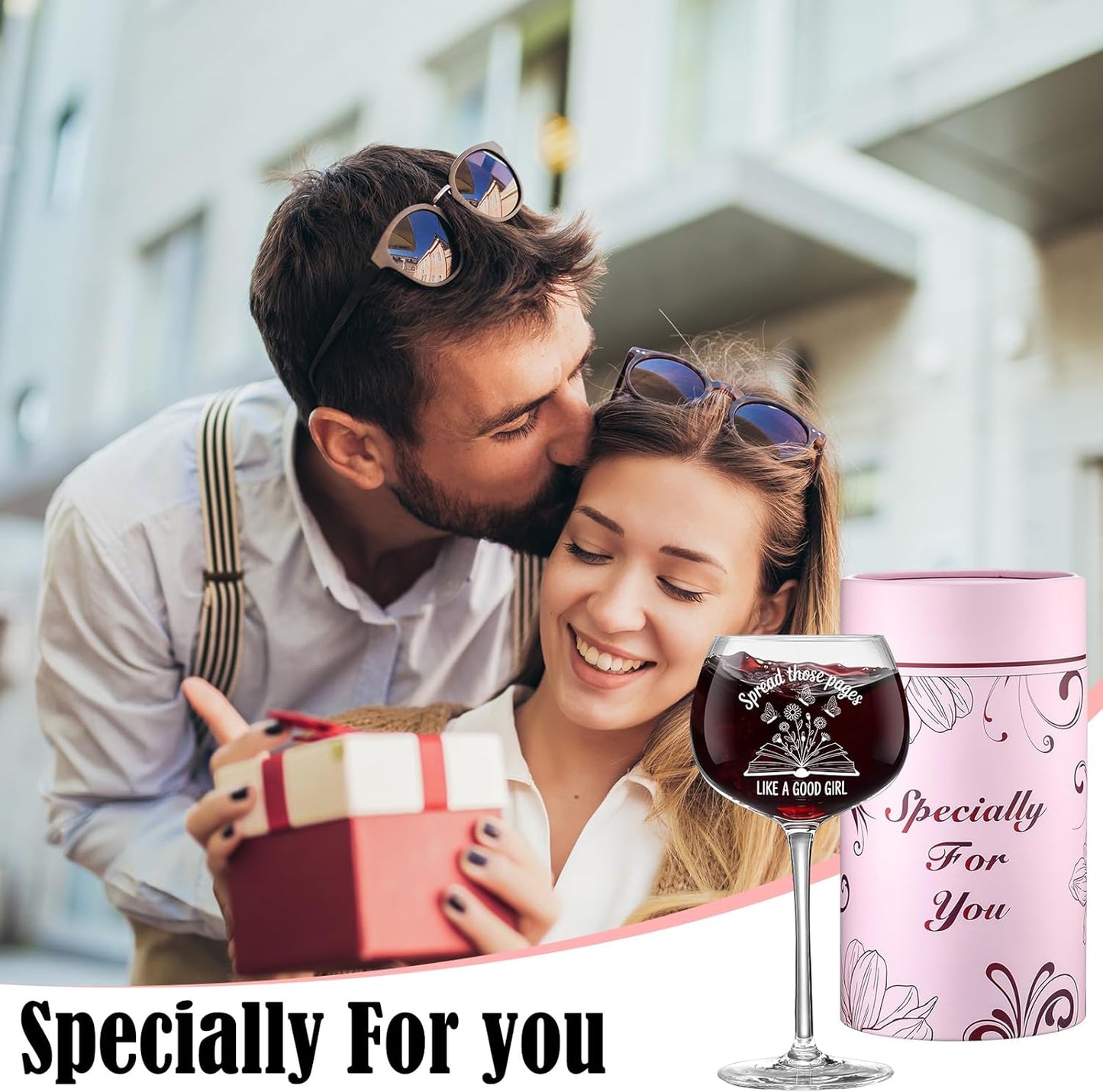 Remerry Book Lovers Wine Glass Gifts for Women 16oz Funny Bookish Wine Glass Spread Those Pages Like a Good Girl Dark Romance Booktok Smutty Book Lover Cup Gifts for Her Readers
