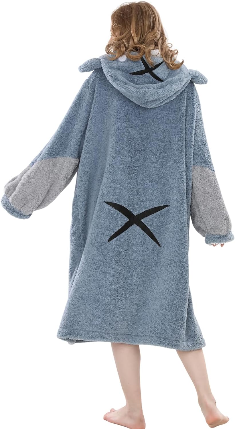 FCCAM Christmas Wearable Blanket Hoodie for Women Warm Oversized Hooded Blanket Sweatshirt with Pockets