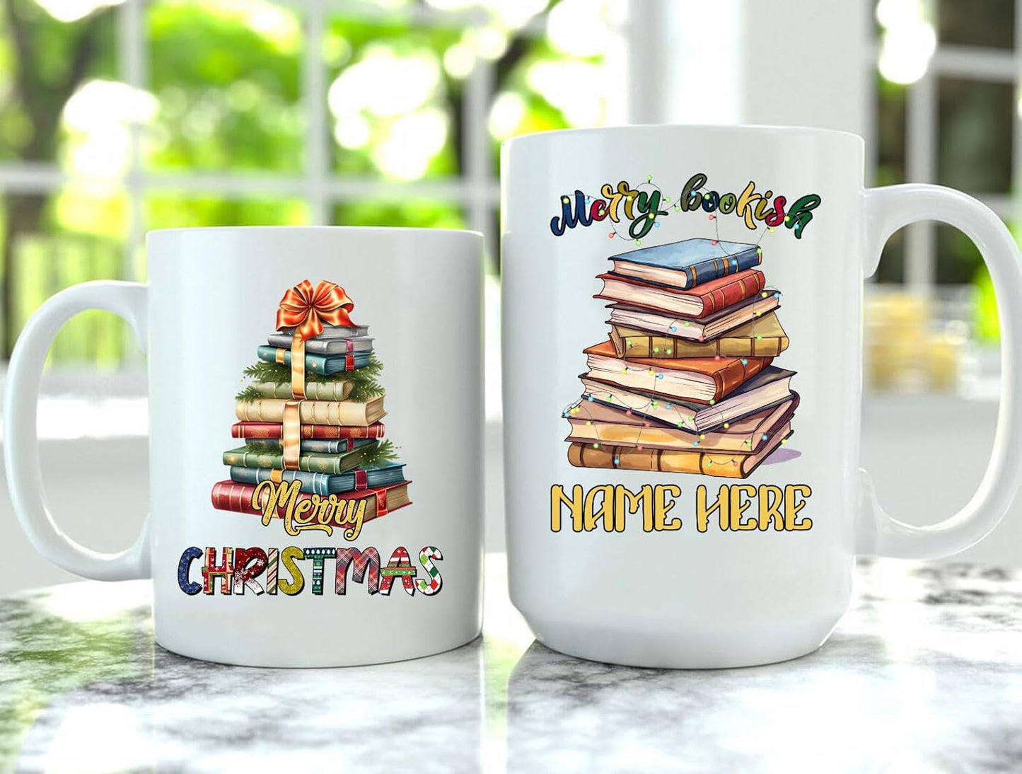 Cozy Reading Lover Ceramic Mug 15oz Bookish Personalized Gift for Bookclub Merry Christmas
