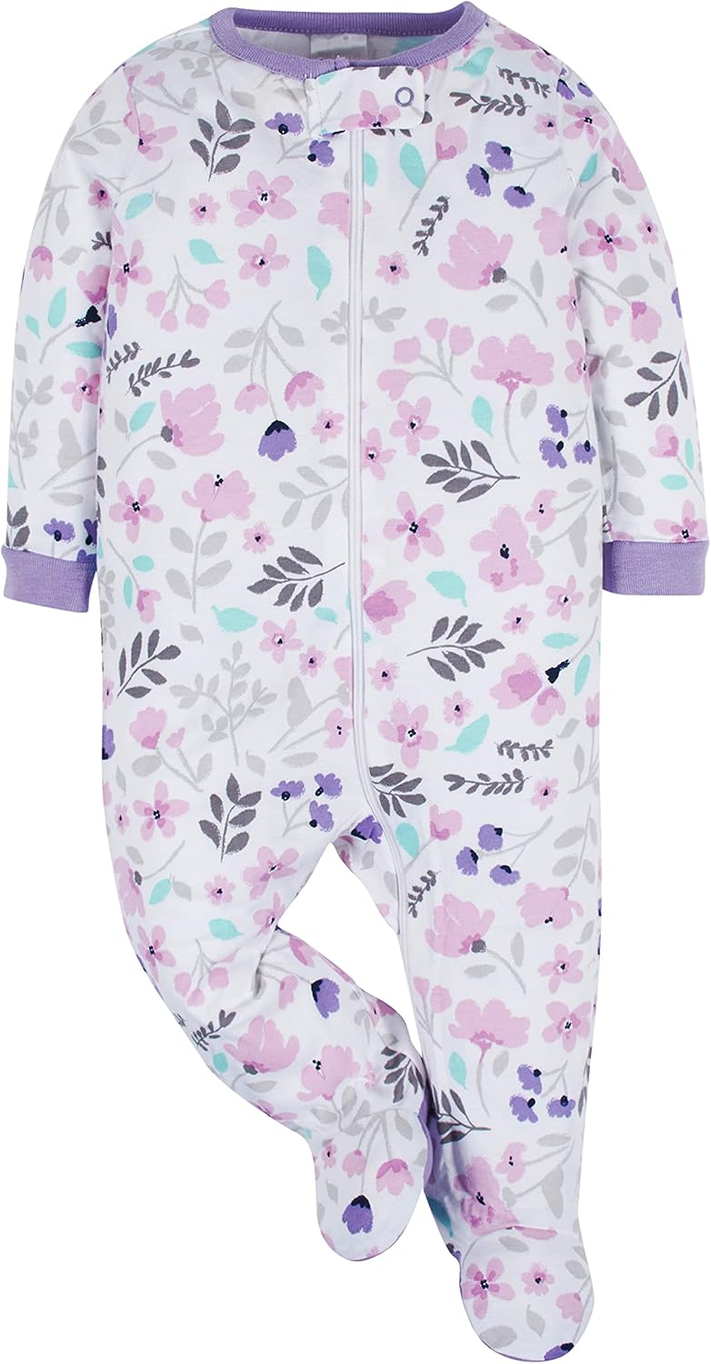 Onesies Brand Baby Girls' 4-pack Sleep 'N Play Footies Multi Pack