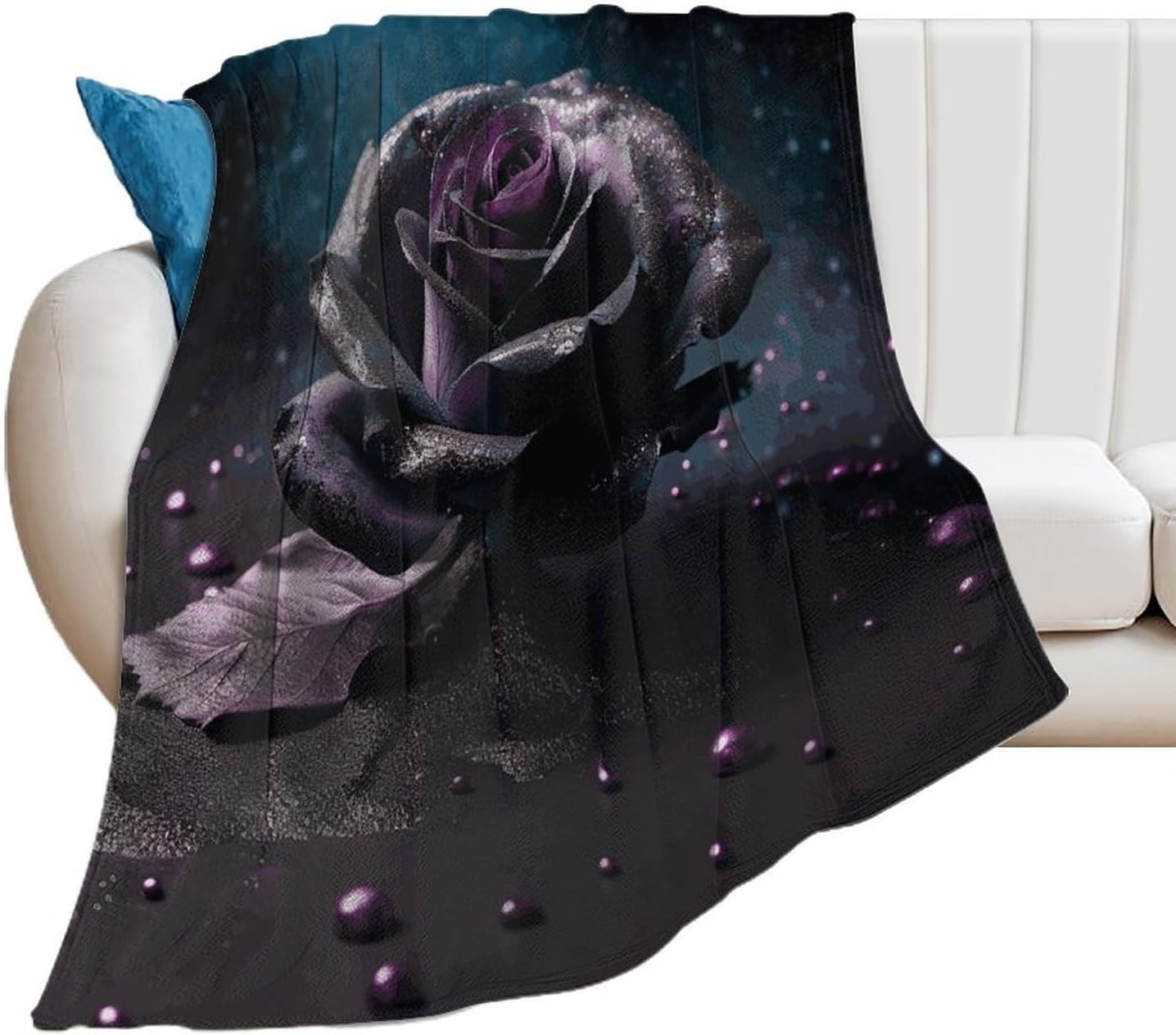 Purple Rose2 Blanket Super Soft Lightweight Throw Blanket Cute Cozy Warm Bed Blanket Decorative Fuzzy Blanket All-Season Home Decor Gift for Sofa Couch Living Room 60"*80"（150 * 200cm）