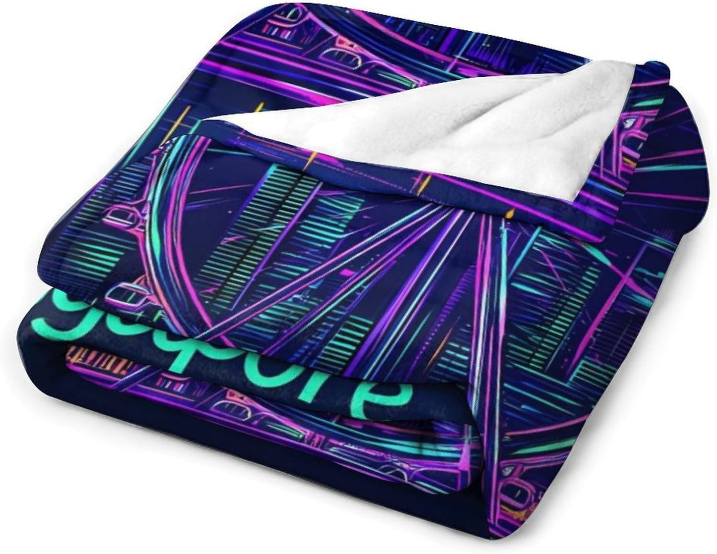 Singapore City Throw Blanket for Couch Bed Plush Cozy Fuzzy Flannel Blanket for All Season 55"x70"