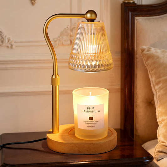 Candle Warmer Lamp, Adjustable Height & Dimmable, Candles with Timer, 2H/4H/8H Auto Off, Safe Flameless Night Light for Home Decor, Bedroom, Office, Christmas Birthday Gift for Women & Men