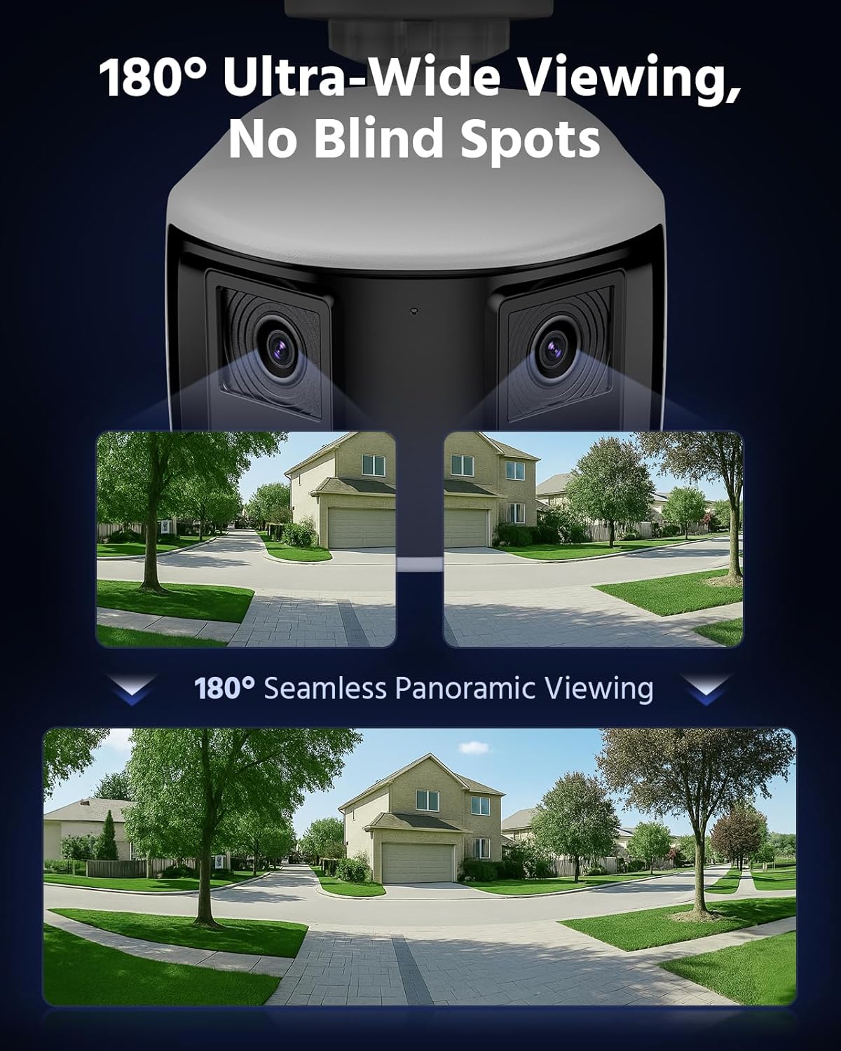 ANNKE FCD800 4K 8MP Dual Lens PoE Security Camera, 180°Panoramic View, Smart Dual Light Color Night Vision, Two-Way Audio, Light&Sound Alarm, AI Human/Vehicle Motion Detection, IP67 Weatherproof