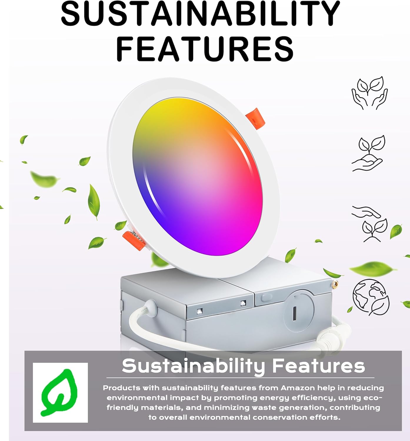 CLOUDY BAY [6 Pack] 4inch Smart WiFi LED Recessed Lights,RGBCW Color Changing Recessed Lighting,Compatible with Alexa and Google Home Assistant,10W 2700K-6500K,CRI90+ Wet Location,White Finish