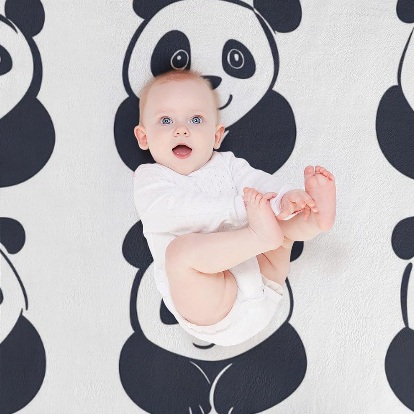 Panda Throw Blanket for Couch Bed Plush Cozy Fuzzy Flannel Blanket for All Season 60"x80"