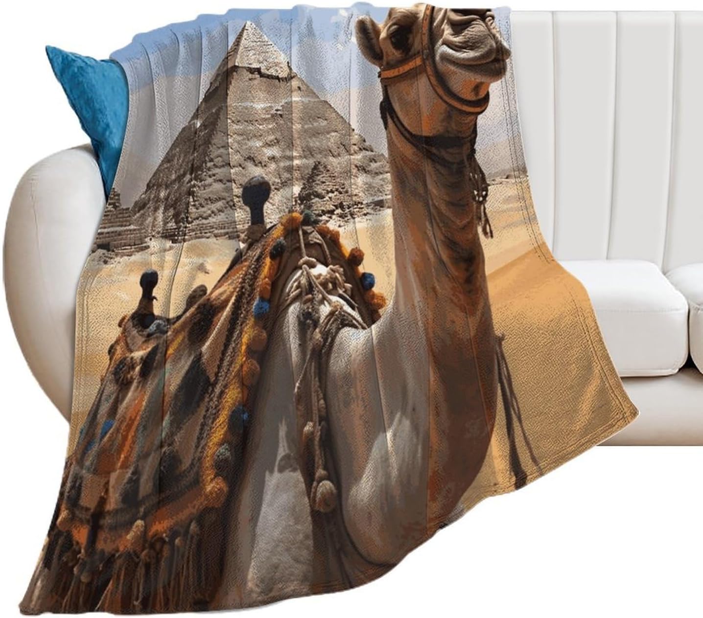 Pyramid Camel Blanket Super Soft Lightweight Throw Blanket Cute Cozy Warm Bed Blanket Decorative Fuzzy Blanket All-Season Home Decor Gift for Sofa Couch Living Room 50"*60"（130 * 150cm）