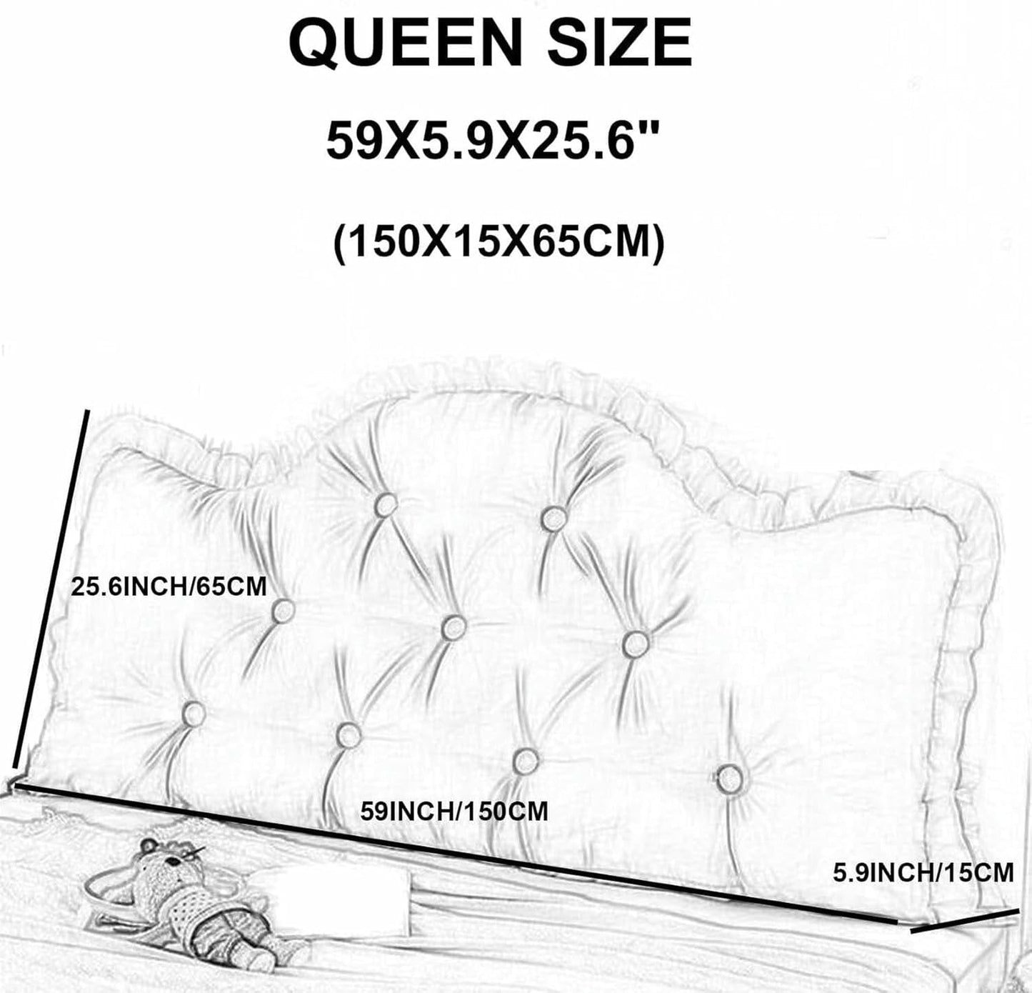 Headboard Pillow Bed Rest Wedge Pillow Lace Reading Pillow for Headboard Backrest Large Bolster Positioning Support Day Bed Bolster with Removable Cover~/