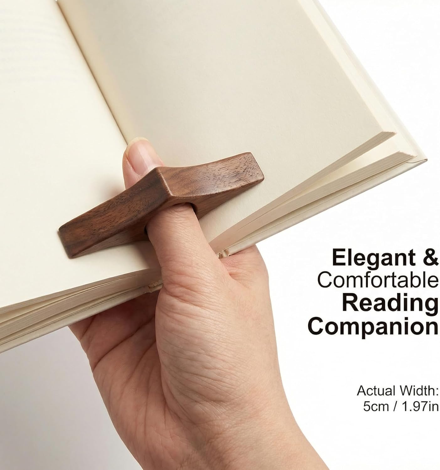 1 Pc Wooden Page Holder, Thumb Page Holder, Reading Accessories, Book Clip for Hands-Free Use, Ideal for Book Lovers & Daily Reading(Medium)