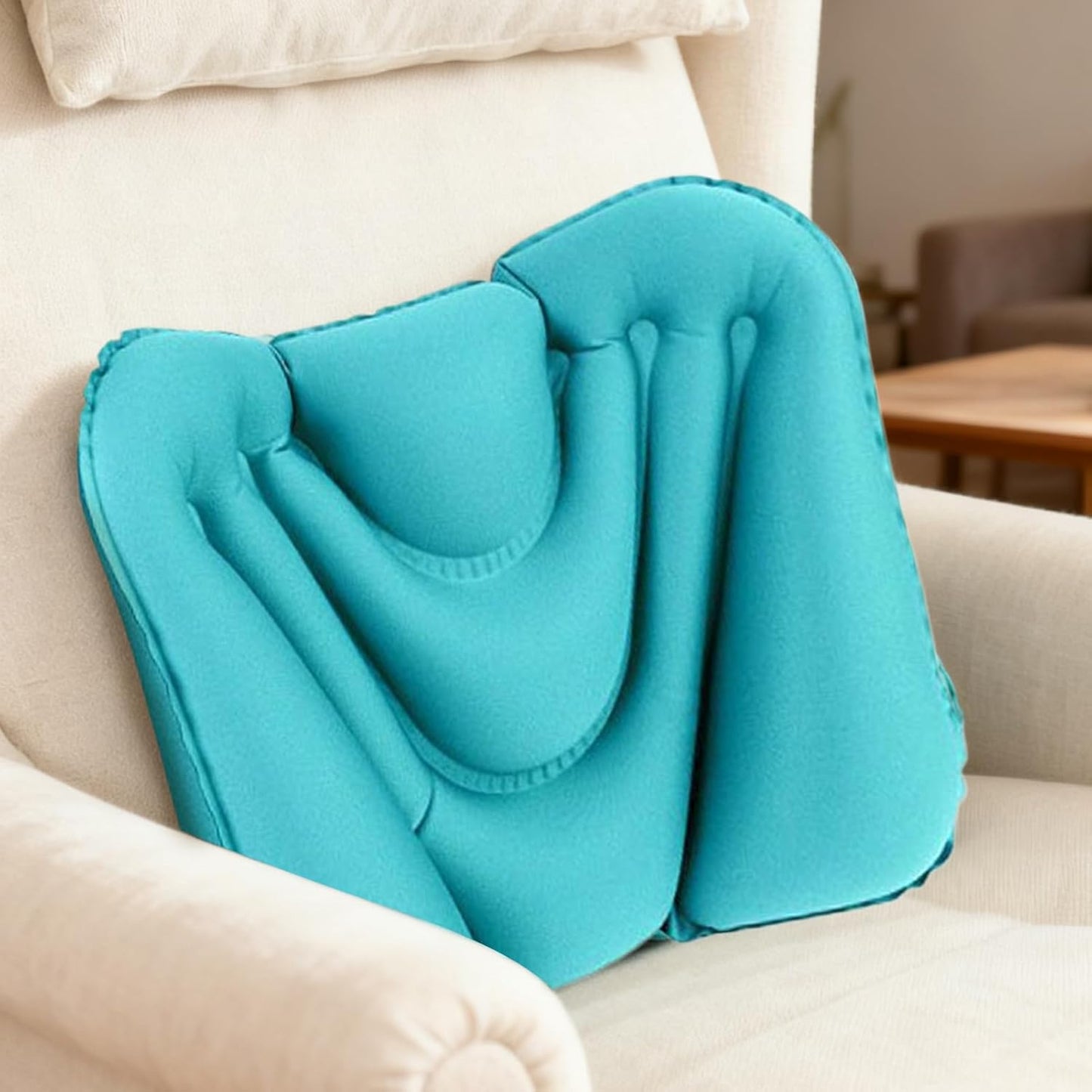Lumbar Support Pillow - Ergonomic Inflatable Breathable Foldable,Lumbar Support Pillow for Car | for Travel Airplane Outdoor Home Office Chair Seat Bed Car Driving Sitting Reading
