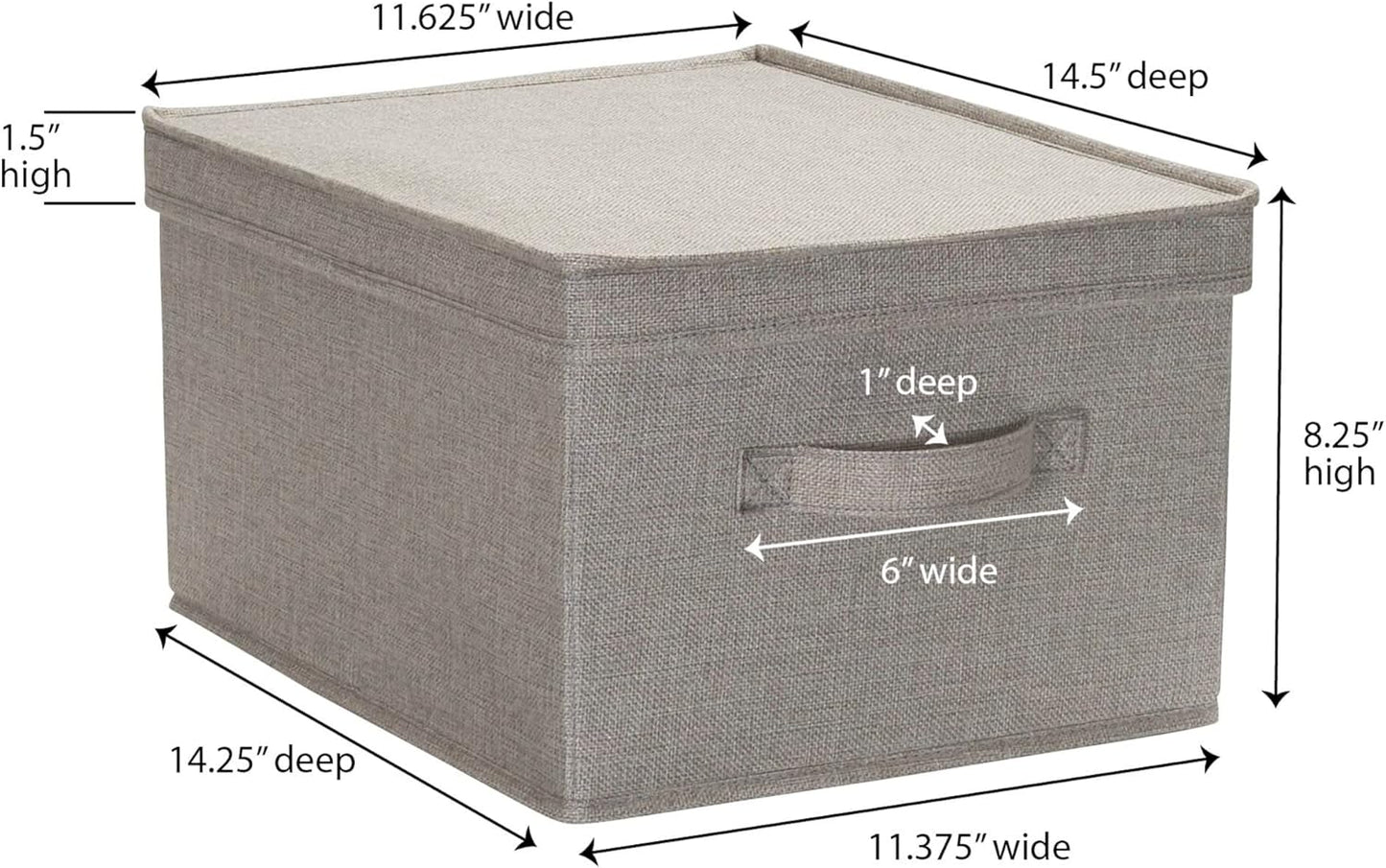 Household Essentials Large Fabric Storage Bins 2 Pack, Gray