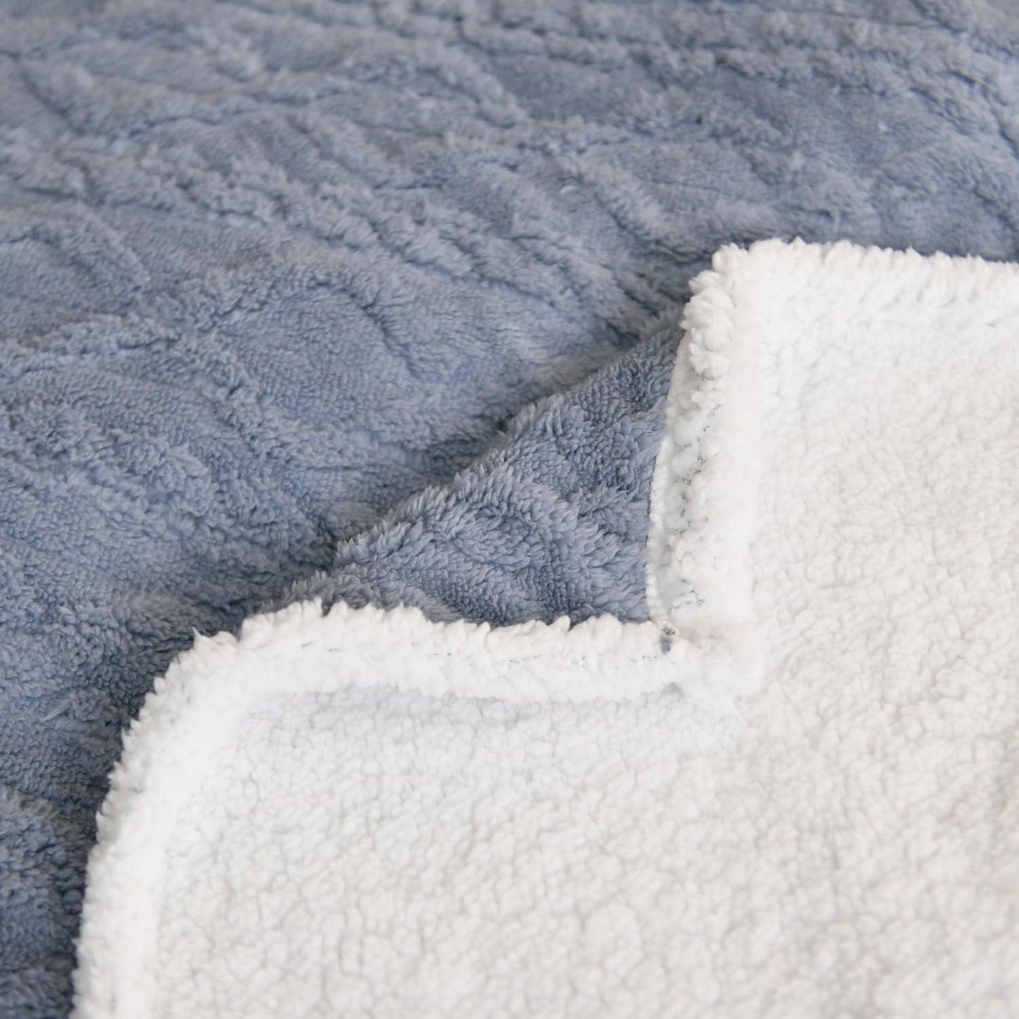MERRYLIFE Heated Blanket Cozy Soft Electric Blanket with 4 Heating Levels&8 Hours Auto Off Overheat Protection Machine Washable UL&FCC Certification Use for Home Couch (Grey Blue,50" 60")
