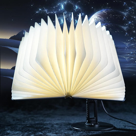 MagicBook Light - Smart Voice-Activated Book Lamp with Auto-Open/Close, Adjustable Stand & 10W RGB Desk Light for Home/Office Decor (Novelty Reading Lamp) (Art Deco 1)