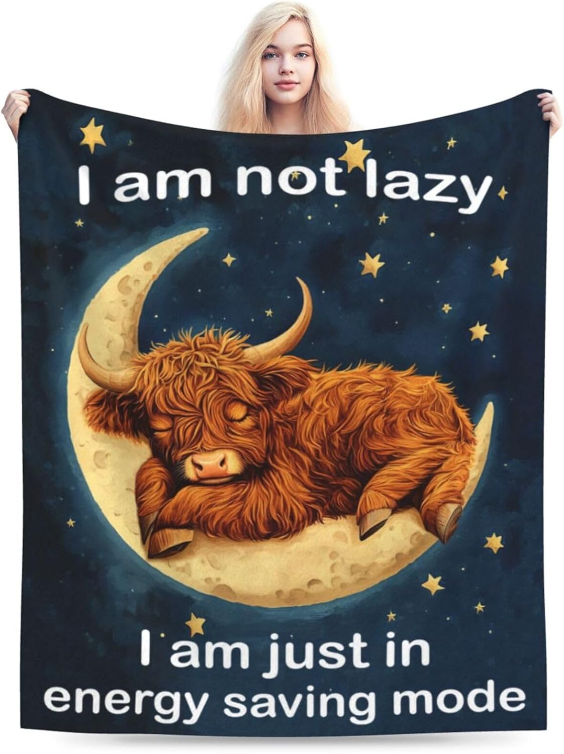 Highland Cow Blanket Soft Warm Cute Cattle Plush Throw Blanket Cozy Sleeping Flannel Fleece Bedding Stuff Animal Decor Blanket Gifts for Lover Girls Boys Kids Women Adults Bed Travel 40"x50"