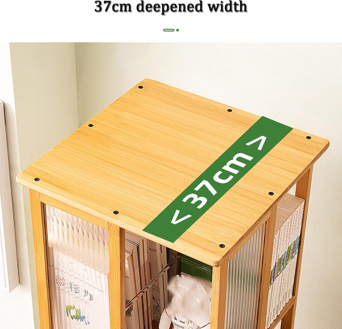 YVYKFZD Rotating Bookshelf Tower, 360° Revolving Bookcase, Bamboo Narrow Display Storage Rack, Floor Standing Corner Book Shelf Organizer, for Small Space, Home/Office/Study(Wood,5 Tier 14.5x14.5x59.4