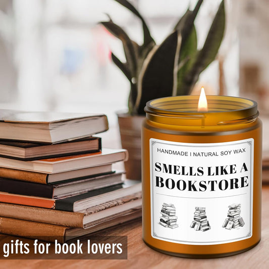 Book Lovers Candle Gifts, Funny Gift Ideas for Book Lovers, Birthday Bookish Presents for Readers Librarian Bookworms -Old Book Candles (7Oz)